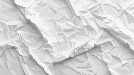 Top View of Creased White Paper Texture with Unique Shadows and Highlightsのイラスト素材