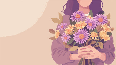 A Vibrant Bouquet of Aster Flowers in a Moment of Serene Delight