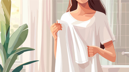 Soft Touch of White Towel Indoors Closeupのイラスト素材