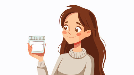 Person Holding a Jar of Moisturizerのイラスト素材