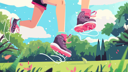 Outdoor Jumping Workout for Enhanced Cardio and Fitnessのイラスト素材