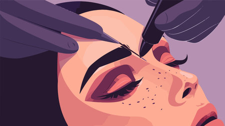 Illustration of Permanent Eye Makeup Enhancement Procedureのイラスト素材