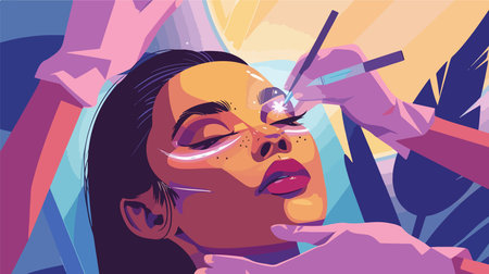 Artistic Illustration of Permanent Eye Makeup Enhancementのイラスト素材
