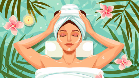Indulgent Spa Massage Session for a Serene and Rejuvenating Experienceのイラスト素材