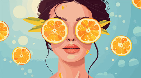 Radiant Beauty with Vitamin C-Rich Orangesのイラスト素材