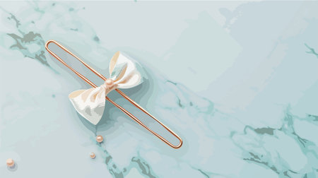 Fashionable Hair Clip Adorned with Delicacies on a Marble Surface