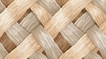 Closeup of Geometric Pattern on Beige Woolen Fabric