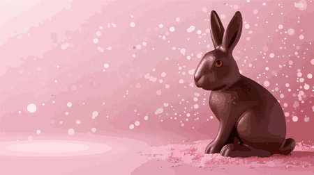 Pink Easter Chocolate Bunny with Copy Spaceのイラスト素材