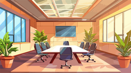 Modern Conference Room Interior with Stylish Designのイラスト素材