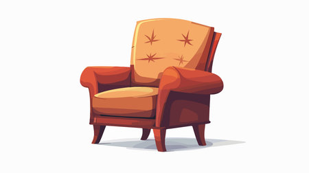 Modern and Cozy Armchair in Isolated White Backgroundのイラスト素材