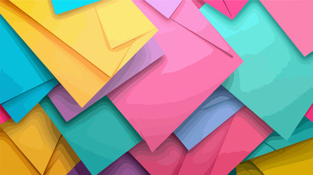 Colorful Paper Sheets Forming a Vibrant Mosaic Backgroundのイラスト素材