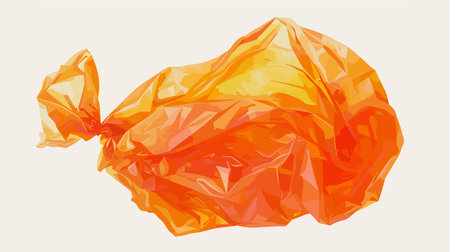Crumpled Plastic Bag Isolated on White with Transparent Top Viewのイラスト素材