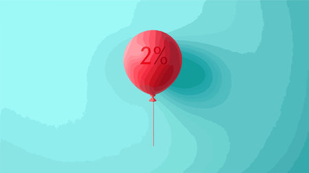 Light Blue Discount Banner with Percent Sign and Floating Balloonのイラスト素材