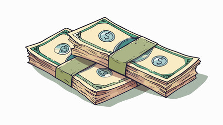 Isolated Dollar Banknotes on a Pristine White Background: Money and Financeのイラスト素材