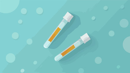 Disposable Express Tests Arranged on a Light Blue Background for Medical Testing and Diagnosticsのイラスト素材