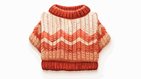 Warm and Cozy Knitted Sweater Folded Elegantly on a White Backgroundのイラスト素材