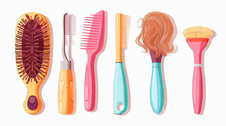 Four Assorted Hairdressing Supplies on a White Backgroundのイラスト素材