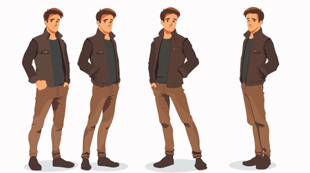 Full Length Portrait on White Backgroundのイラスト素材