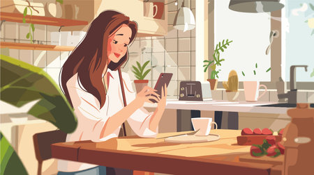 Food Photography Setup at Wooden Tableのイラスト素材