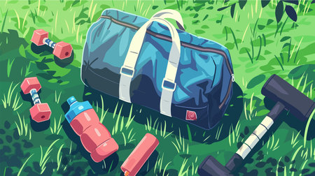 Comprehensive Fitness Equipment Displayed on Green Lawn