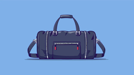 Vibrant Blue Gym Bag Cartoon Illustration for Sports Equipment Enthusiastsのイラスト素材
