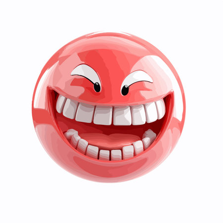 Animated Grinning Face Emoji with Alpha Channel Transparencyのイラスト素材