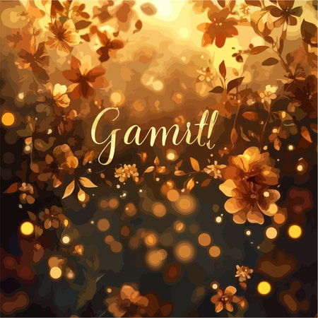 Floral Tribute of Gratitude on Warm Bokeh Backgroundのイラスト素材