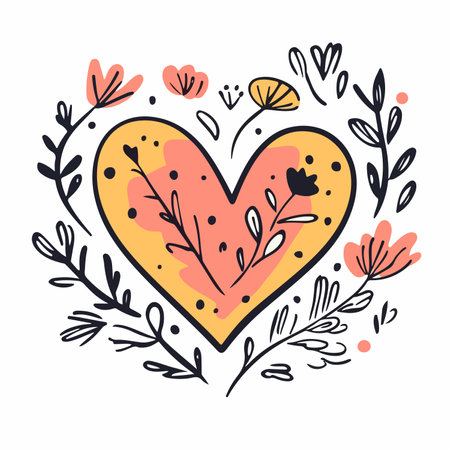 Charming and Playful Hand-Drawn Heart Sketch with Sketchy Linesのイラスト素材