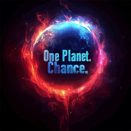 Inspiring Message of Unity and Conservation on Planet Earthのイラスト素材