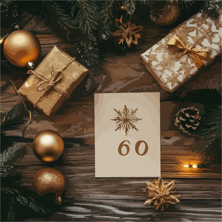 Festive Christmas Decorations Adorn January 6th Card with Intricate Design