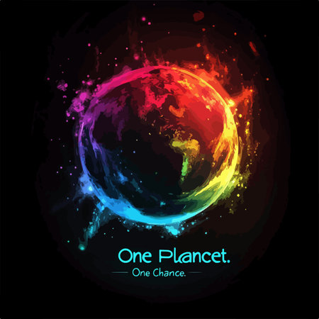 Inspiring Message of Unity and Conservation on Planet Earthのイラスト素材