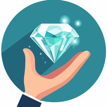 Diamond-Shaped Loyalty Program Icon Conveying Value and Exklusivityのイラスト素材