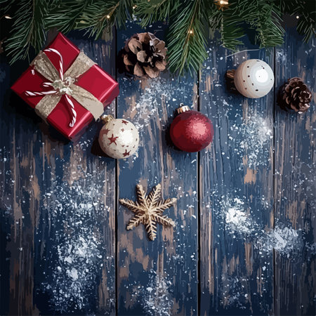 Festive Christmas Decorations Adorn January 6th Card with Intricate Designのイラスト素材