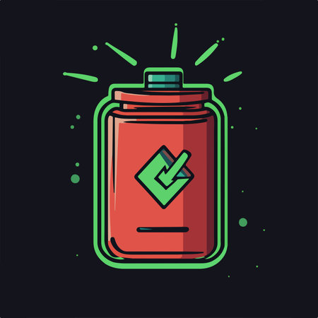 Outline Diagram of a Battery with Rechargeable Featuresのイラスト素材