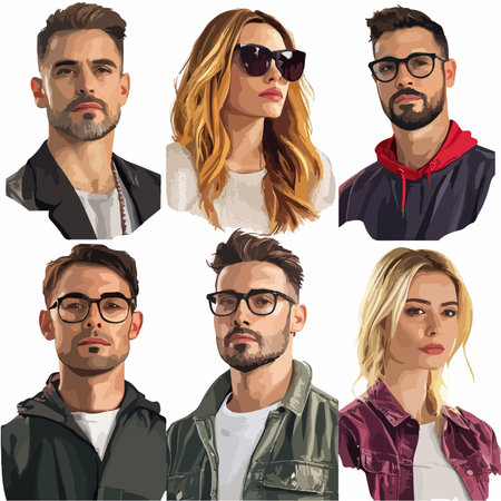 Animated Portraits Showcasing Diverse Faces and Cultures