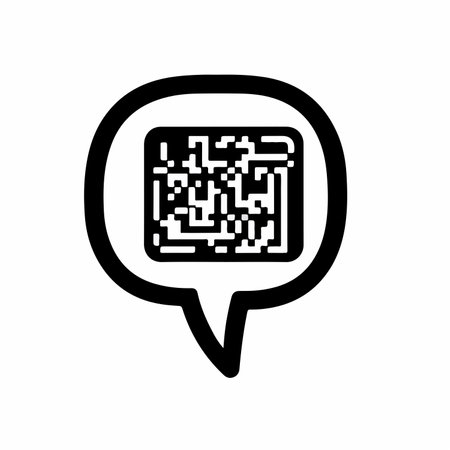 Scannable QR Code in a Speech Bubble Encouraging Interactionのイラスト素材