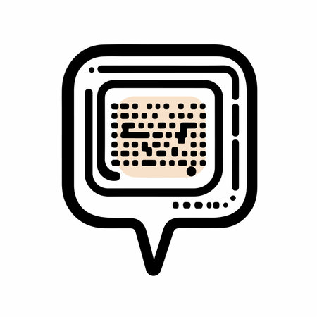 Scannable QR Code in a Speech Bubble Encouraging Interactionのイラスト素材