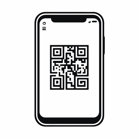 Scannable QR Code with "Scan Me" Inscription for Smartphone Accessのイラスト素材