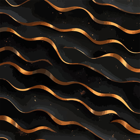 Seamless Abstract Pattern of Intertwined Wavy Black and Brown Linesのイラスト素材