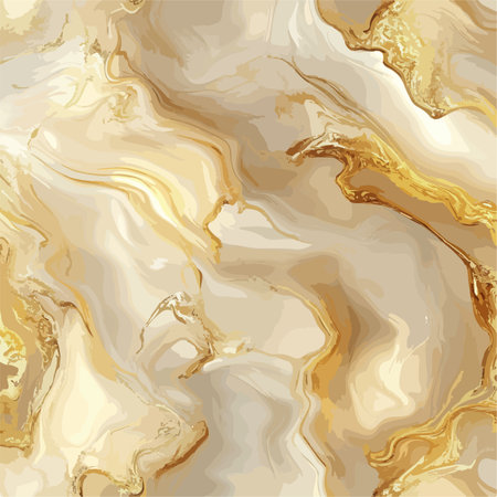 Golden Flowing Abstract Pattern with Intricate Detailのイラスト素材
