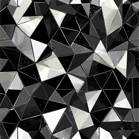 Seamless Black and Silver Geometric Pattern with Modern Eleganceのイラスト素材