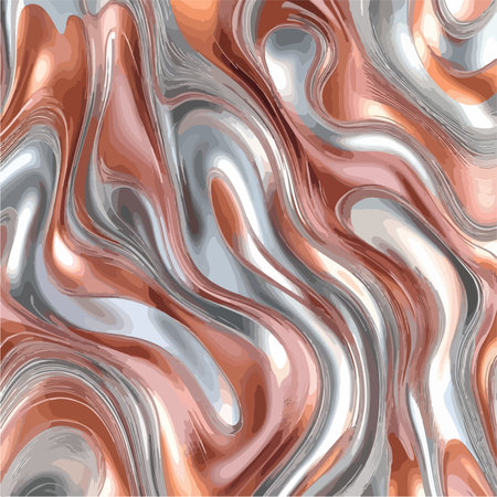 Seamless Rose Gold and Silver Damask Pattern with Vintage Flourishesのイラスト素材