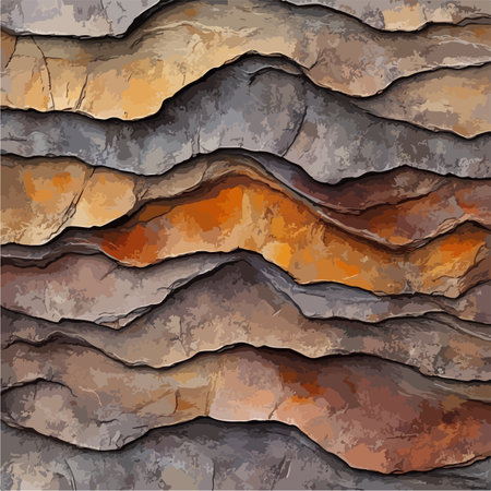 Seamlessly Layered Warm-Toned Stone Texture with Abstract Patternsのイラスト素材