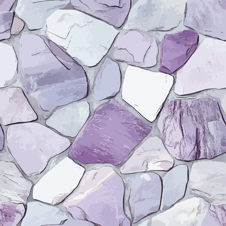 Seamless Pattern of Natural Stones in Soft Lavender Hues for Interior Designs and Backgroundsのイラスト素材