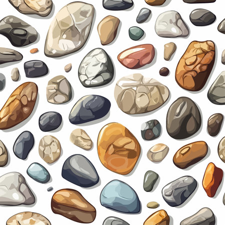 Seamless Natural Stone Decorative Pattern with Earthy Shadesのイラスト素材
