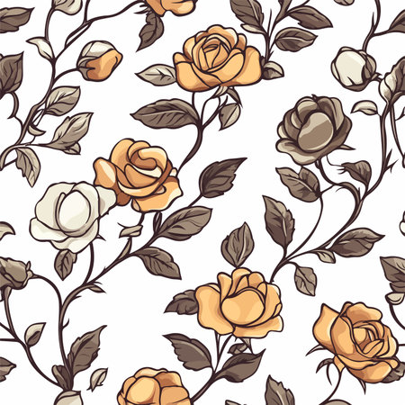 Vintage Seamless Flowery Elegance in Blue, Pink, and Whiteのイラスト素材