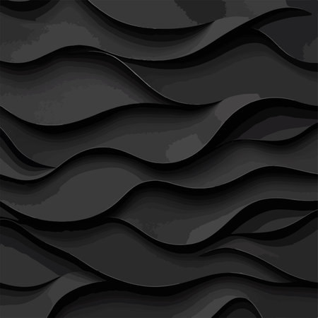 Seamless Wavy Black Paper Texture Patternのイラスト素材