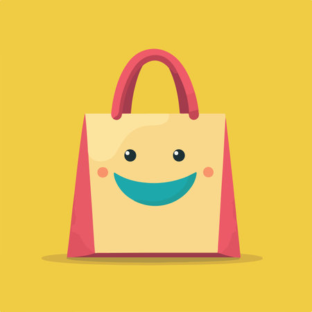 Smiling Shopping Bag Icon for Customer 661e3c77-962c-495b-8ebf-3fe89bf4ae4fのイラスト素材