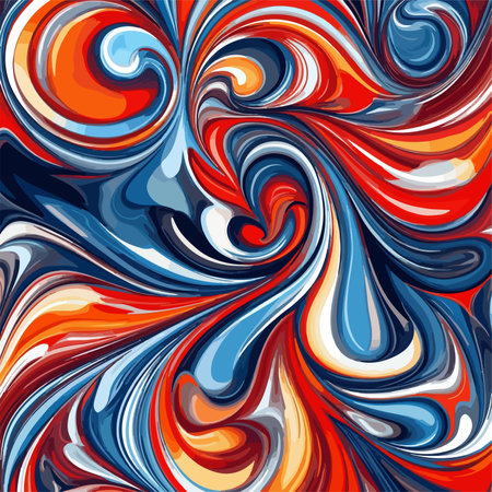 Seamless Swirling Vibrant Red Pattern with Intricate Detailsのイラスト素材