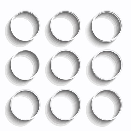 Comprehensive Collection of Editable Realistic Round Shadows for Graphic Designのイラスト素材